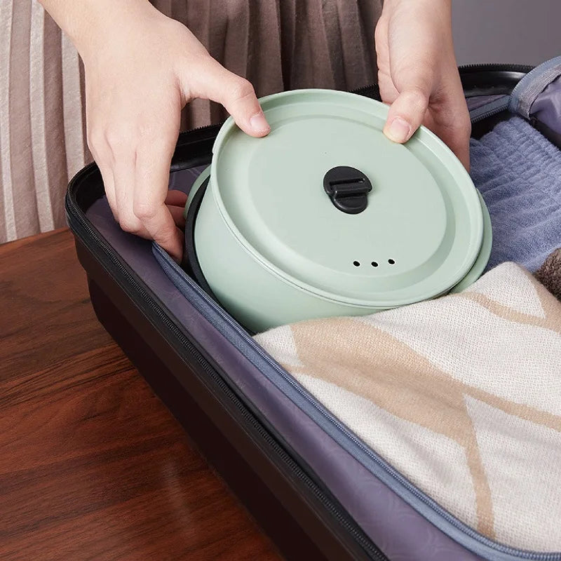 1.7L Folding Electric Cooker 3 Gear Adjustment Non-stick Electric Frying Pan Travel Hot Pot Dormitory Multi-function Pot 220V