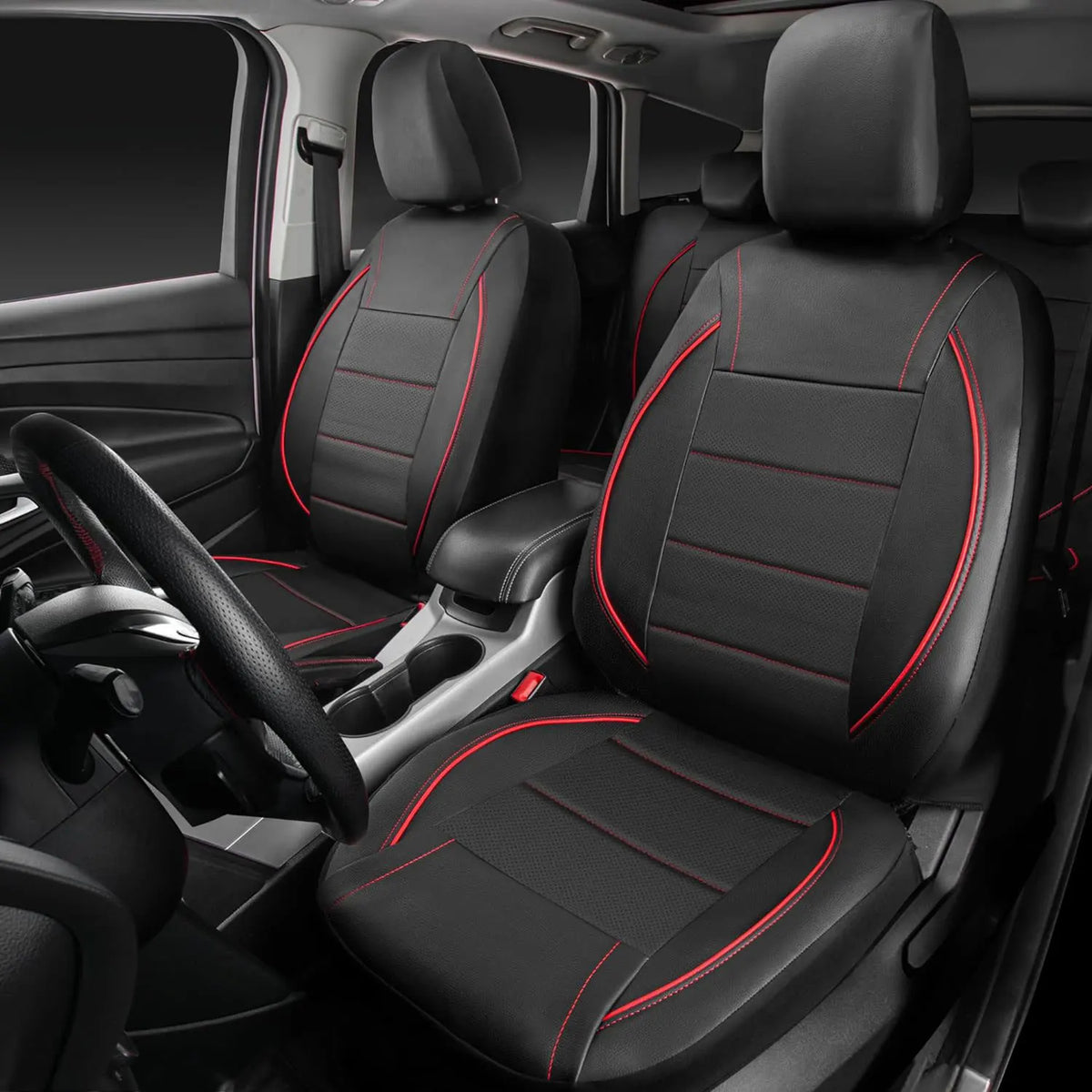 Universal Leather Car Seat Covers Simple Style Breathable 5 Seat Car Seat Cover by PDG ibma