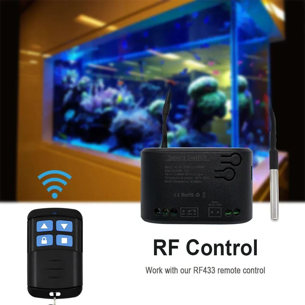 Dry Contact WIFI Tuya Smart Temperature Switch Controller Thermostat Sensor Passive Relay RF Receiver Work for Alexa Google Home