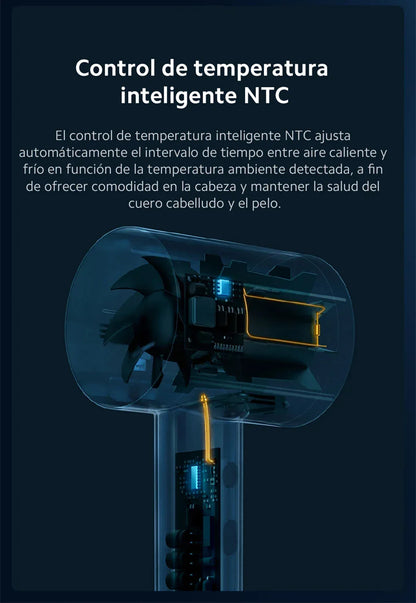 Official｜Xiaomi Water Ionic Hair Dryer H500｜Terapia de iones de agua doble｜Flujo de aire ultraalto de 20 m/s｜Cuerpo de metal"