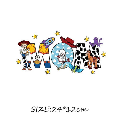 Mom Life Mother's DAY DAD Alphabets Mickey Minnie Iron on Transfers Heat Press Stickers for Clothes