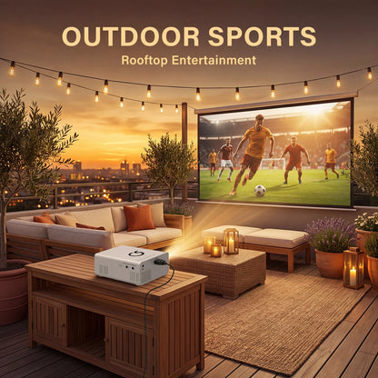 Mini Portable LED Projector | Home Theater & Outdoor Cinema Supports 4K