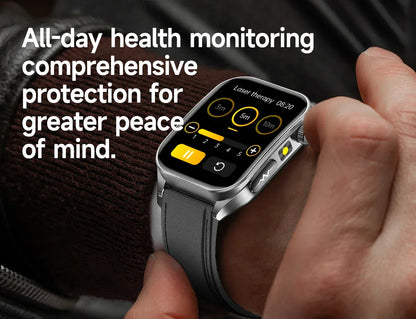 New 650nm Dual probe laser Health Smart Watch ECG+PPG Blood pressure Uric Acid Blood lipids AMOLED Physical therapy Smartwatches