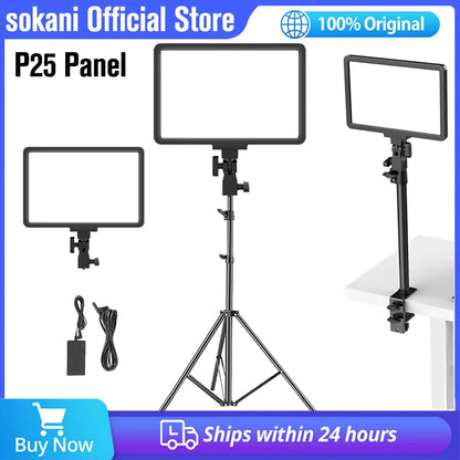 Sokani P25 & P25 kit LED Video Panel Light Studio Filling Light Lamp For Youtube Live Streaming Game Record Video Zoom Meetings