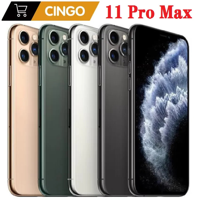 Apple Original iPhone 11 Pro Max 6.5" RAM 4GB ROM 64/256GB A13  IOS  Unlocked cellphone iphone 11pro max  iphone11promax