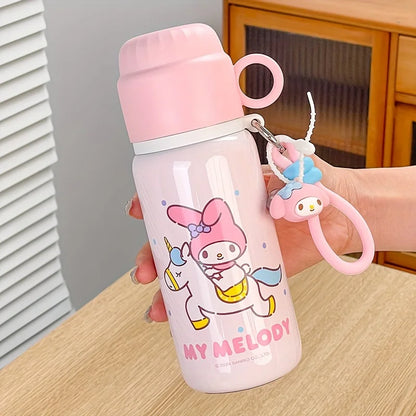 1pc Sanrio Series Insulated Cup 460ML, Cute Outdoor Travel Portable Water Bottle, Office Water Cup, Dual-Drinking Cup