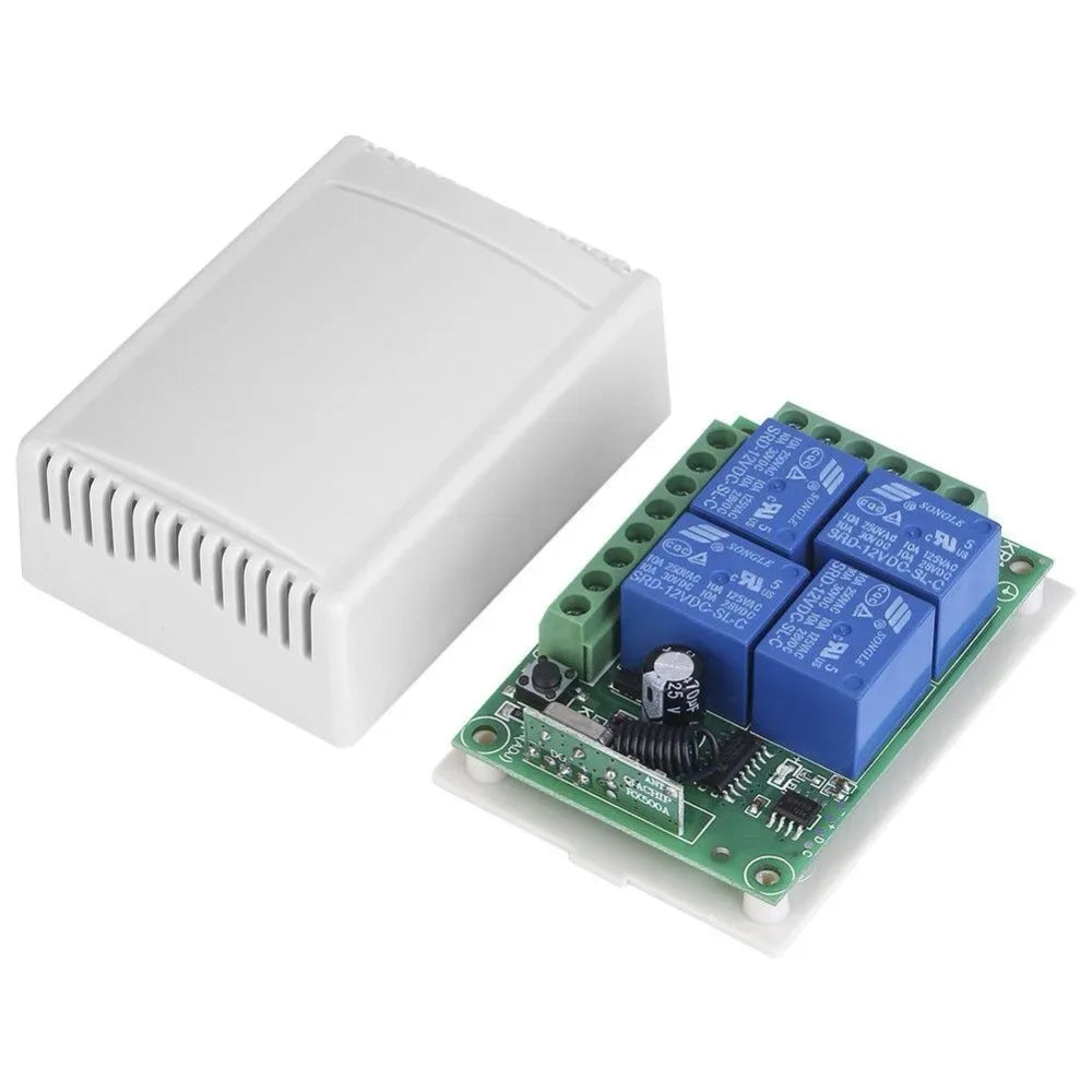 433MHz Wireless DC 12V Remote Control Switch 1CH RF 10A Relay Receiver and 2CH Transmitter For Door Electromagnetic Lock DIY