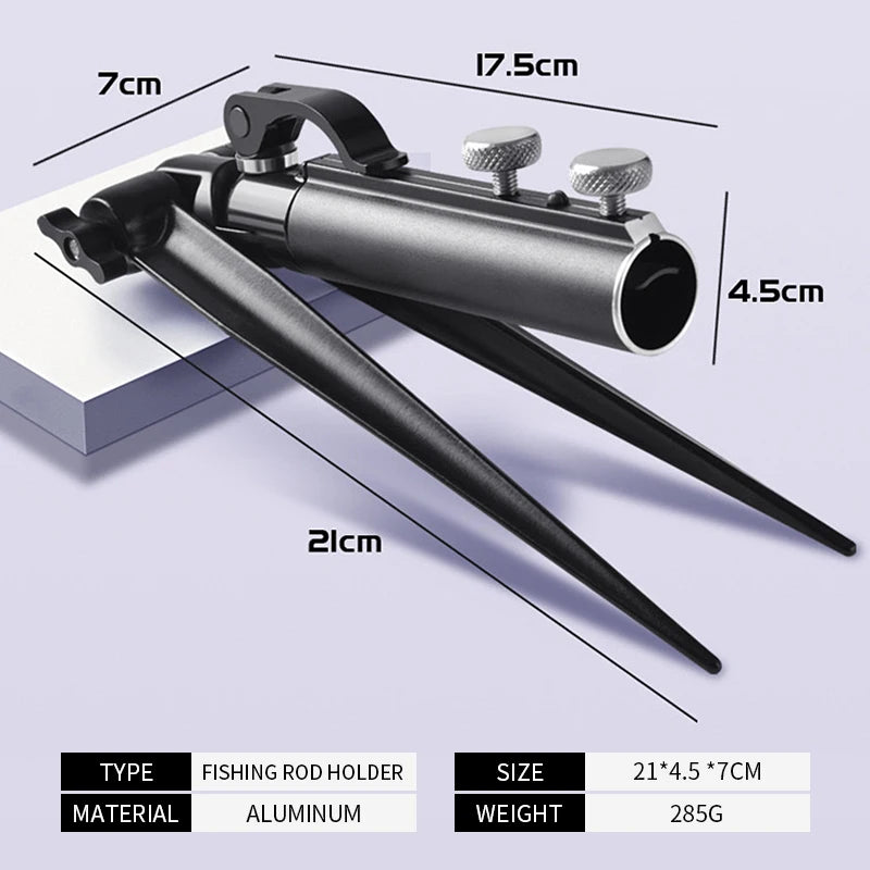 Shawto 2.1M Stainless Steel Thickened Telescopic Fishing Rod Holder 7 Section Bracket Rack Pole Stand Fishing Tools
