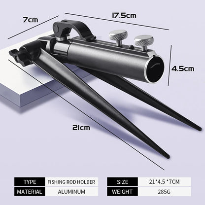 Shawto 2.1M Stainless Steel Thickened Telescopic Fishing Rod Holder 7 Section Bracket Rack Pole Stand Fishing Tools
