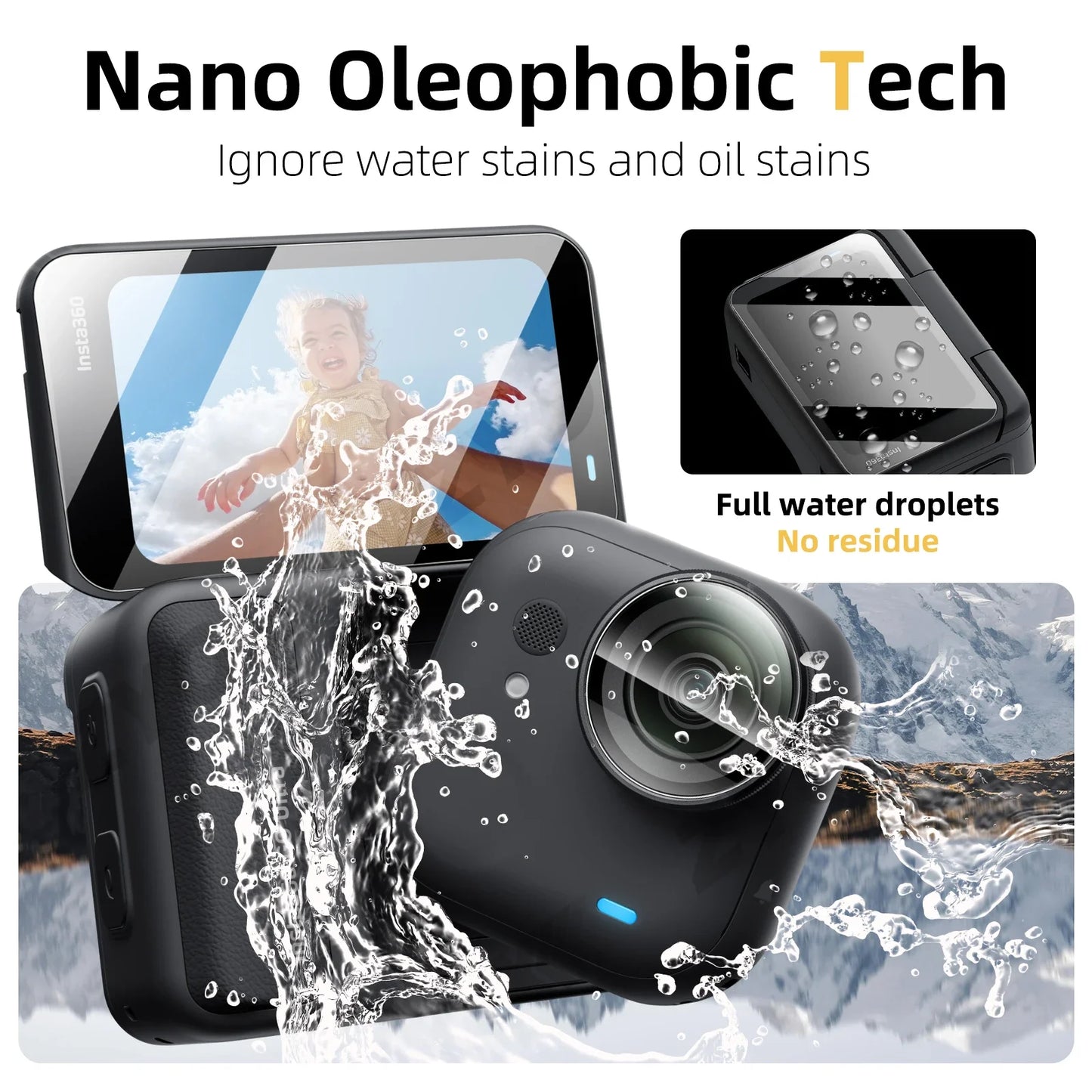 9H Hardness Glass for Insta360 Go Ultra Screen + Lens Protector Clear Ultra-HD Tempered Glass  Anti-scratch Film Accessories