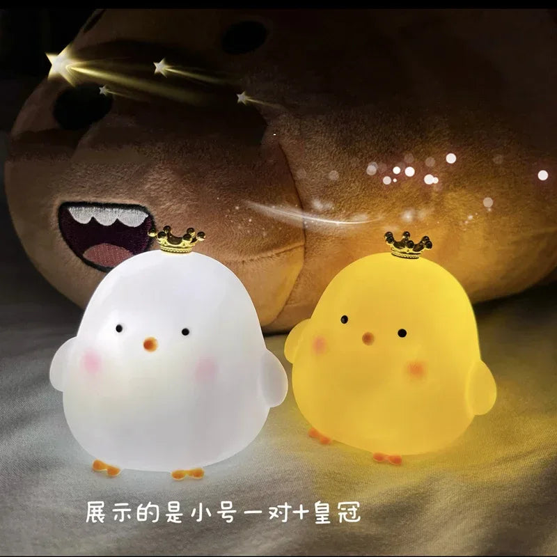 Chick Doll Small Night Light Electronic Luminous Toy Anime Figure Warm Light Atmosphere Decoration Cute Shape Children Gift