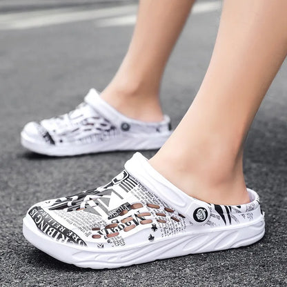 Plus Size 49 Men Non-slip Sandals Clogs Men and Women Home Beach Slippers Breathable Lightweight Men Outdoor House Slides