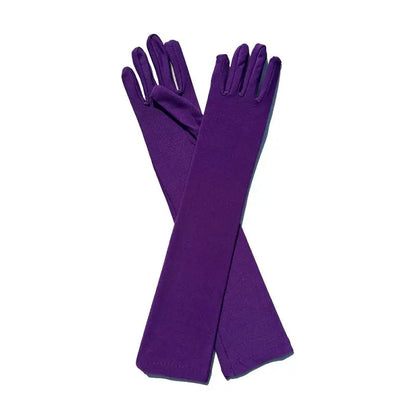 Ladies Mittens Milk Silk Stretch Ladies Gloves Festival Party Group Show Bar Dance Dress Up Gloves 45Cm Long Gloves C013