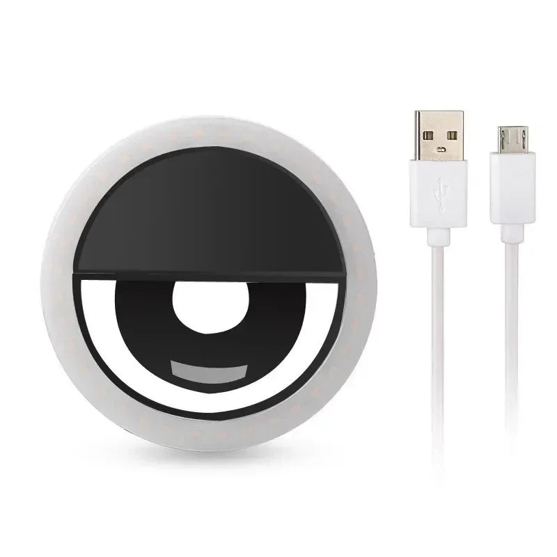 Ringlight Selfie Light Clip On Light For iPhone Samsung POCO Phone Light Ring Video Photo Lamp Flashlight Back Light USB Charge