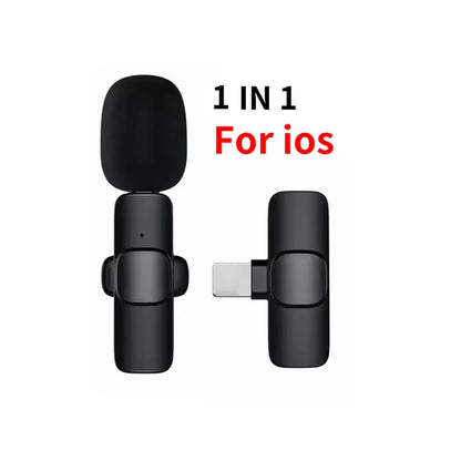 3in1 Wireless Microphone for iPhone Android Cameras Wireless Microphone for Interviews Vlog Noise Cancelling Lavalier Microphone