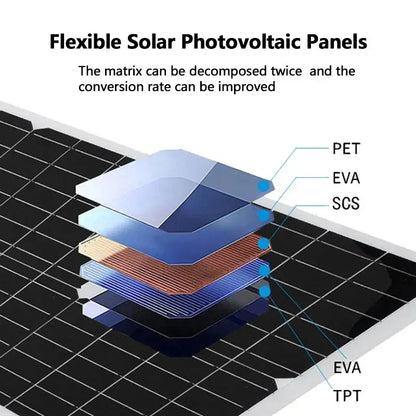 110V220V 6000W Flexible Solar Panel System Kit  12V Battery Charger Controller  Inverter Complete For Home Outdoor Capming