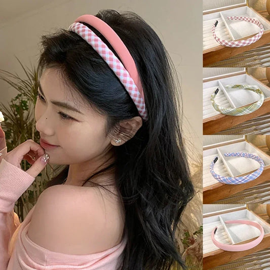 Thin Sponge Hairband 2024 Spring Summer Women's Girls Elegant Head Band Makeup Face Wash Hair Hoop Fashion Hair Accessories by PDG ibma