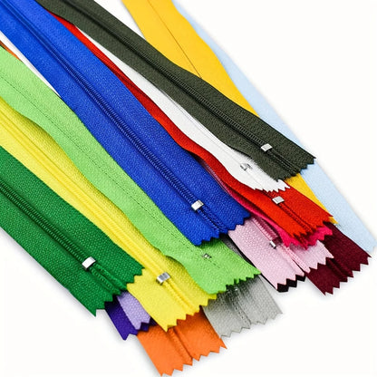 3#Nylon Closed Tail Zipper Dress Pants Casual Pants Front Pocket Short Zipper (Random Color 20 Packs)