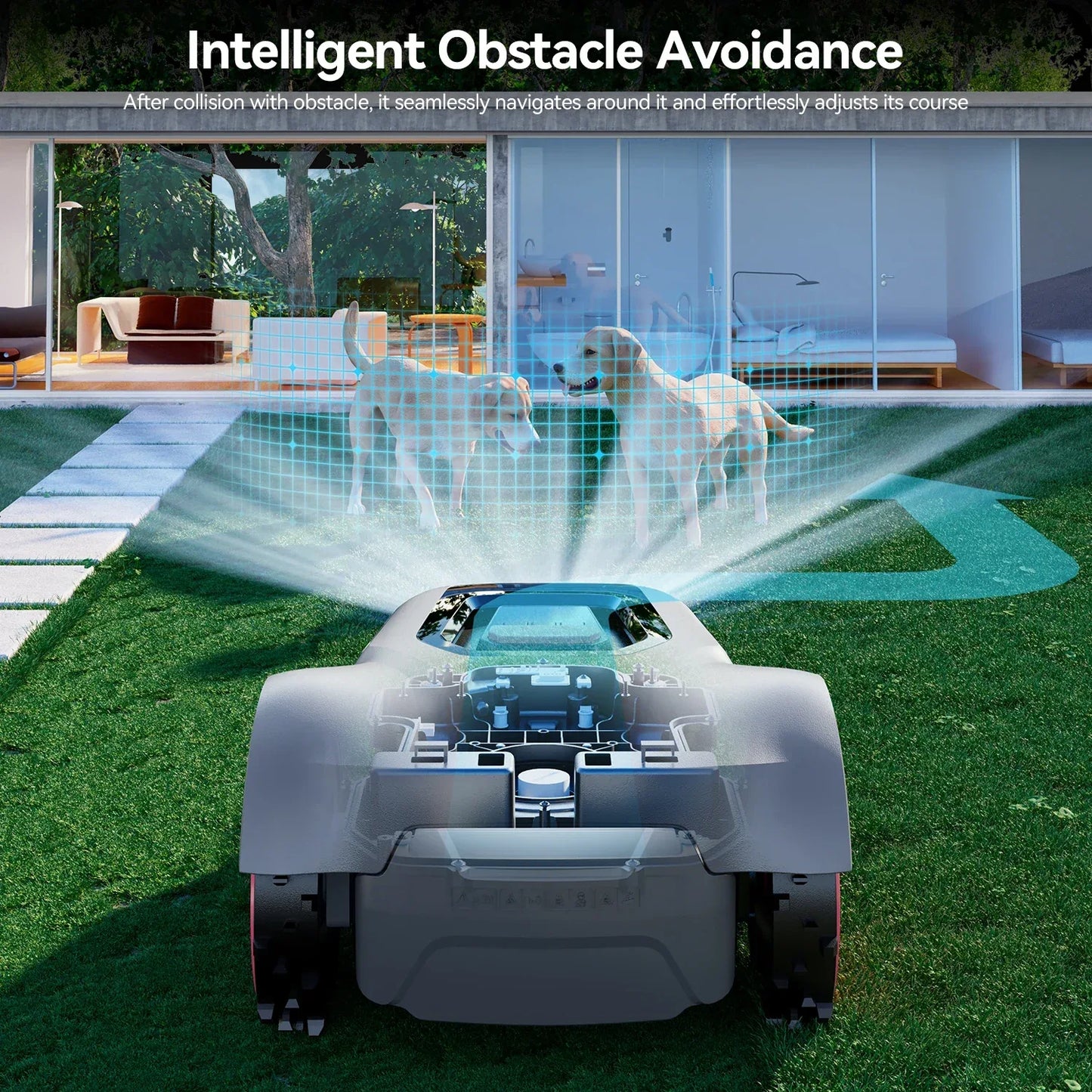 C-TOF Robotic Lawn Mower Redkey MGC800 MGC1000 Lawn Mower Robot Cable Break Detection Climbing 45% App Control Automatic Cutting