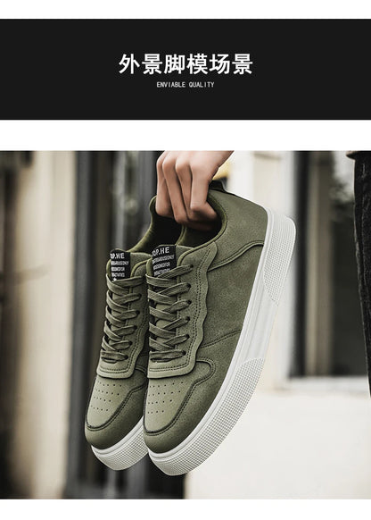 Men's Shoes Spring and Autumn New Style Green Black Red Sports Shoes Soft Sole Breathable Men's Low-Top Versatile Casual Shoes