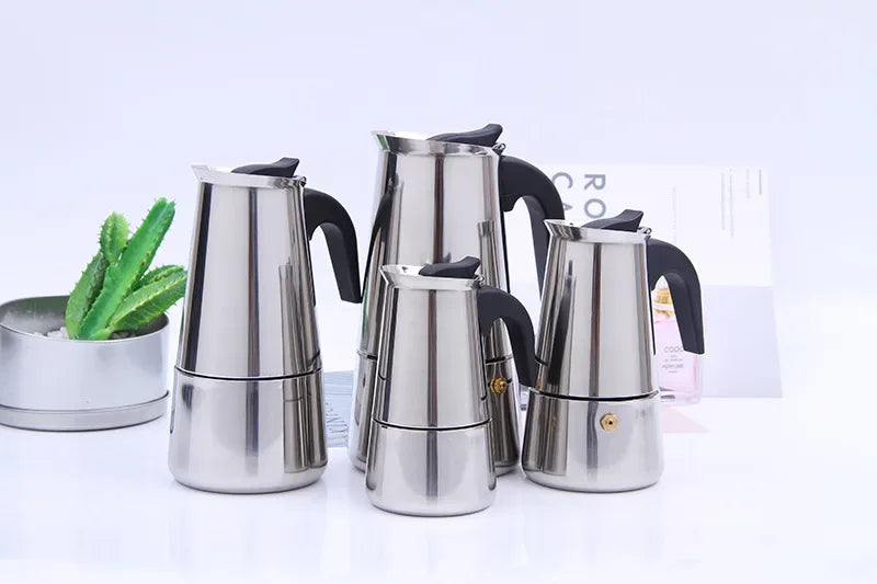 Electric Coffee Pot 1PC Coffee Maker Quick Convenient Electric Oven Coffee Maker Home Office Stainless Steel