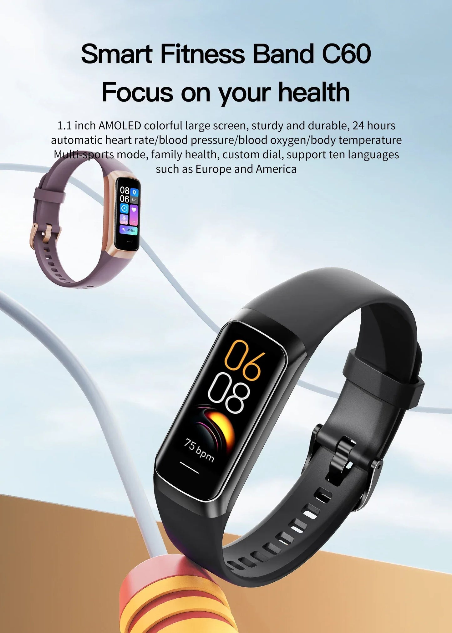 LIGE Amoled Smart Watch Men 2024 Smart Band Women Heart Rate Blood Smartwartch Waterproof Smart Bracelet Sport Fitness Tracker