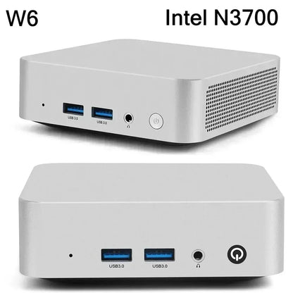SZBOX W6 Intel N3700/ N3710/N3160 Mini PC DDR 2*SATA SSD Wifi BT Pocket Office Computer Windows 10 Computer