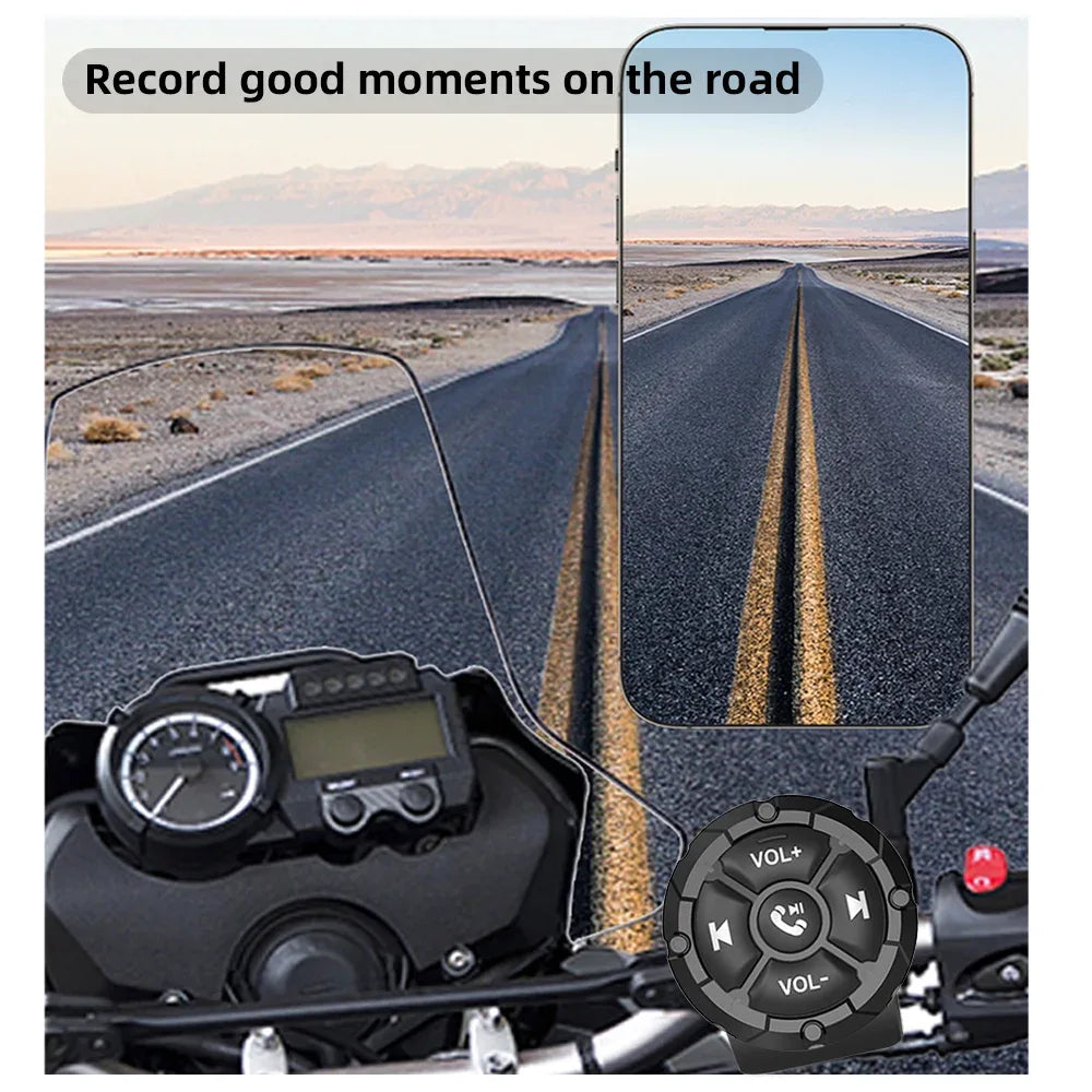 5 Keys Smart Remote Controller Wireless Bluetooth-compatible Media Button Psychedelic/Black Colors Car Motorcycle bike Control