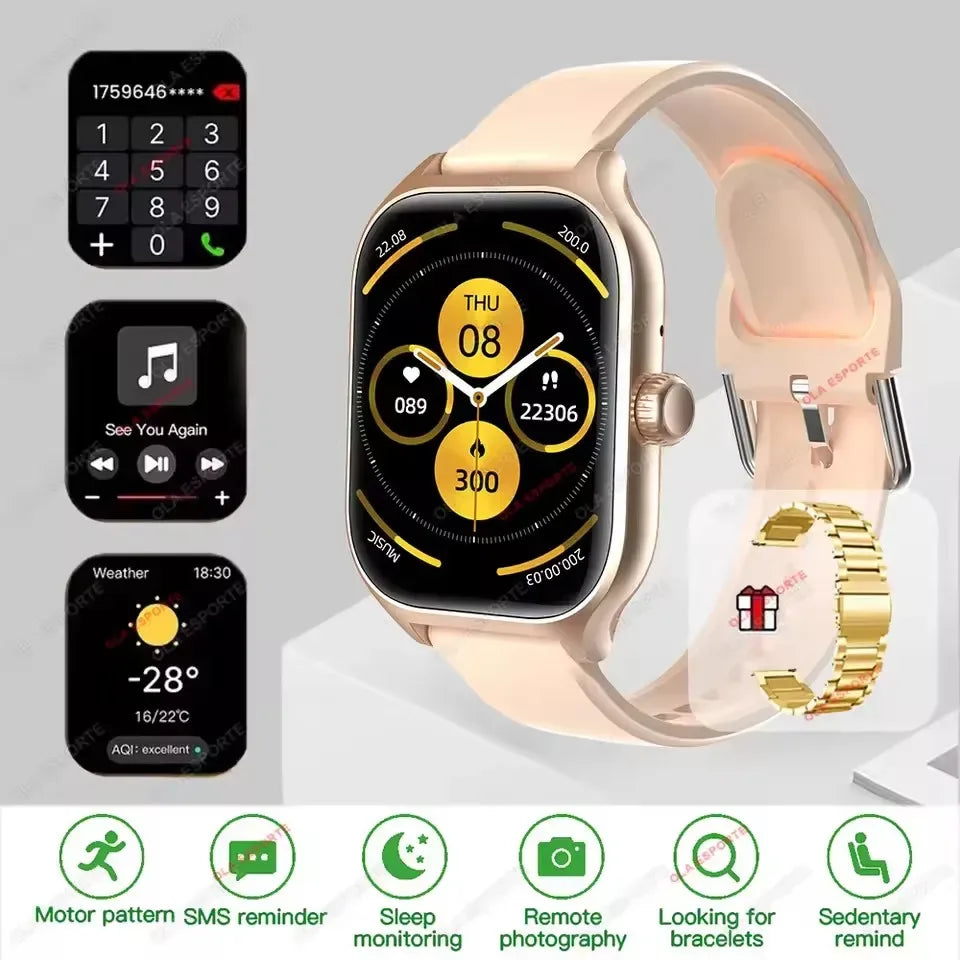 New Smart Watch Bluetooth Calls Men Women Smartwatch Heart Rate Monitor IP68 Waterproof Fitness Bracelet Custom Watch Face Pk H9