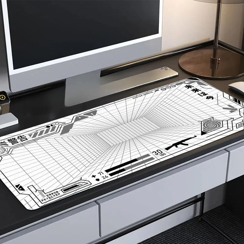 Perspective Grid Desk Mat Gaming Mat Pad on The Table Office Gamer Accessorie Keyboard Mat White Mouse Pad Mouse Carpet  playmat