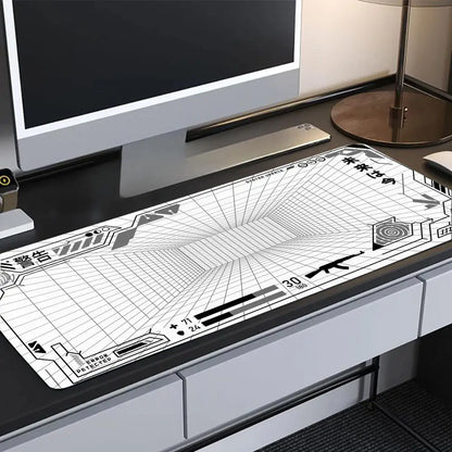 Perspective Grid Desk Mat Gaming Mat Pad on The Table Office Gamer Accessorie Keyboard Mat White Mouse Pad Mouse Carpet  playmat