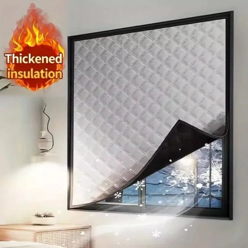 Windproof thermal curtain winter bedroom windproof thermal artifact heat storage insulation film cold seal Windows waterproof