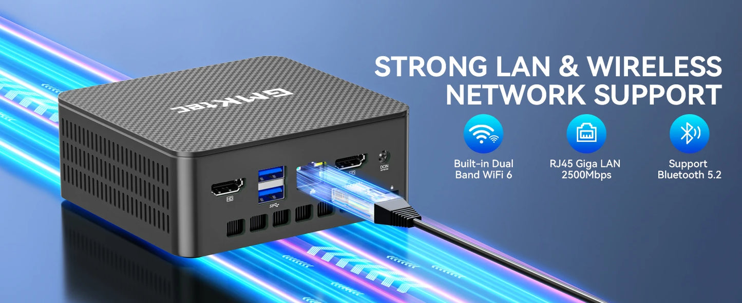 GMKtec G3 Pro Mini PC Intel Core i3-10110U 2×DDR4 2×M.2 SSD WiFi 6 BT5.2 2.5G LAN Dual HDMI Windows 11 Pro