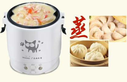 Electric Mini Rice Cooker Portable MultiCooker Household Rice Cookers 12V 24V 220V Pot Cooking Machine Pans For Car Truck Home