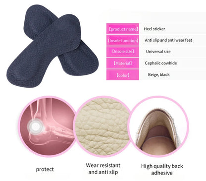 Cowhide Heel Protectors Stickers Sneakers Heels Feet Pads Genuine Leather Non Slip Shoe Pads Foot Pain Relievers Shoes Inserts
