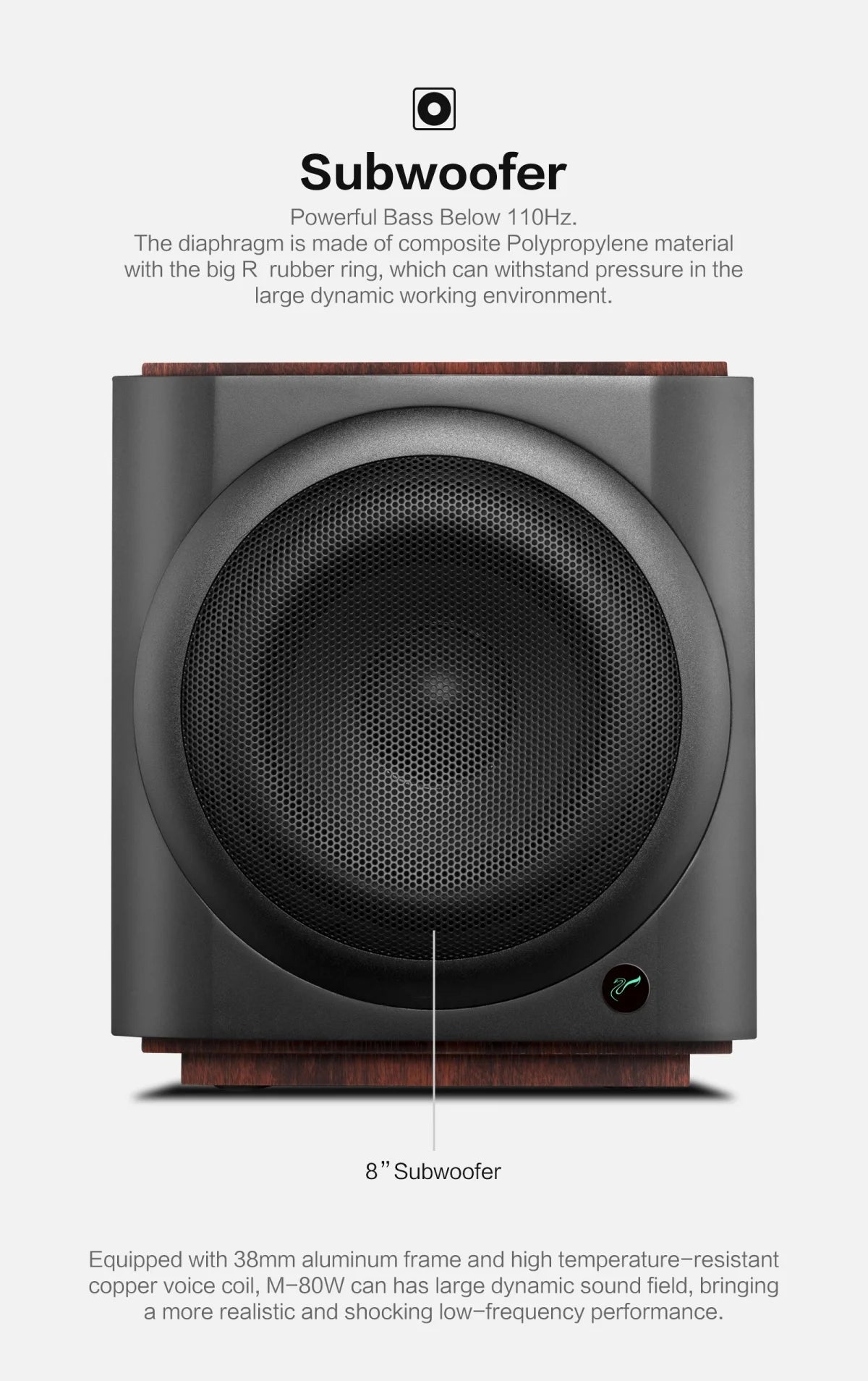Hivi M-80W Wireless WiFi & Bt Digital Soundbar, 2.1 Active Multimedia Speaker System for TV & Home Theater