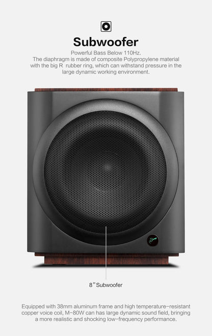 Hivi M-80W Wireless WiFi & Bt Digital Soundbar, 2.1 Active Multimedia Speaker System for TV & Home Theater