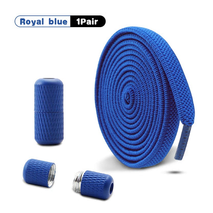Metal Capsule Buckle Shoelaces without ties Sneaker Flats Elastic Laces Kids Adult Quick Lace On/Off Shoelace 1Pair/2Pair