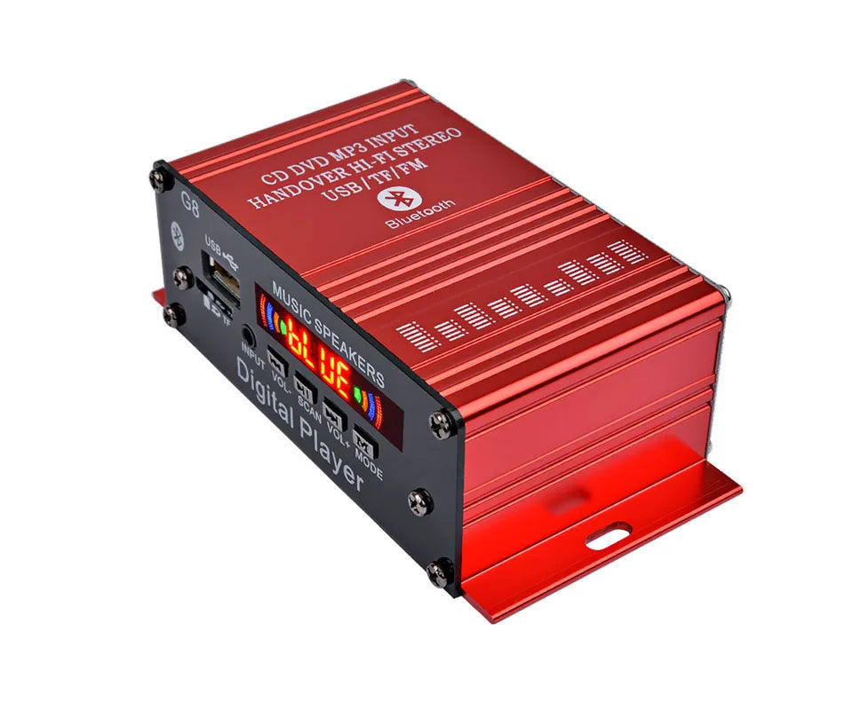 Mini HIFI Stereo Digital Amplifier Channel 2.0 Bluetooth 5.0 FM USB Home Theater Sound System G8  Power Amp Remote Control