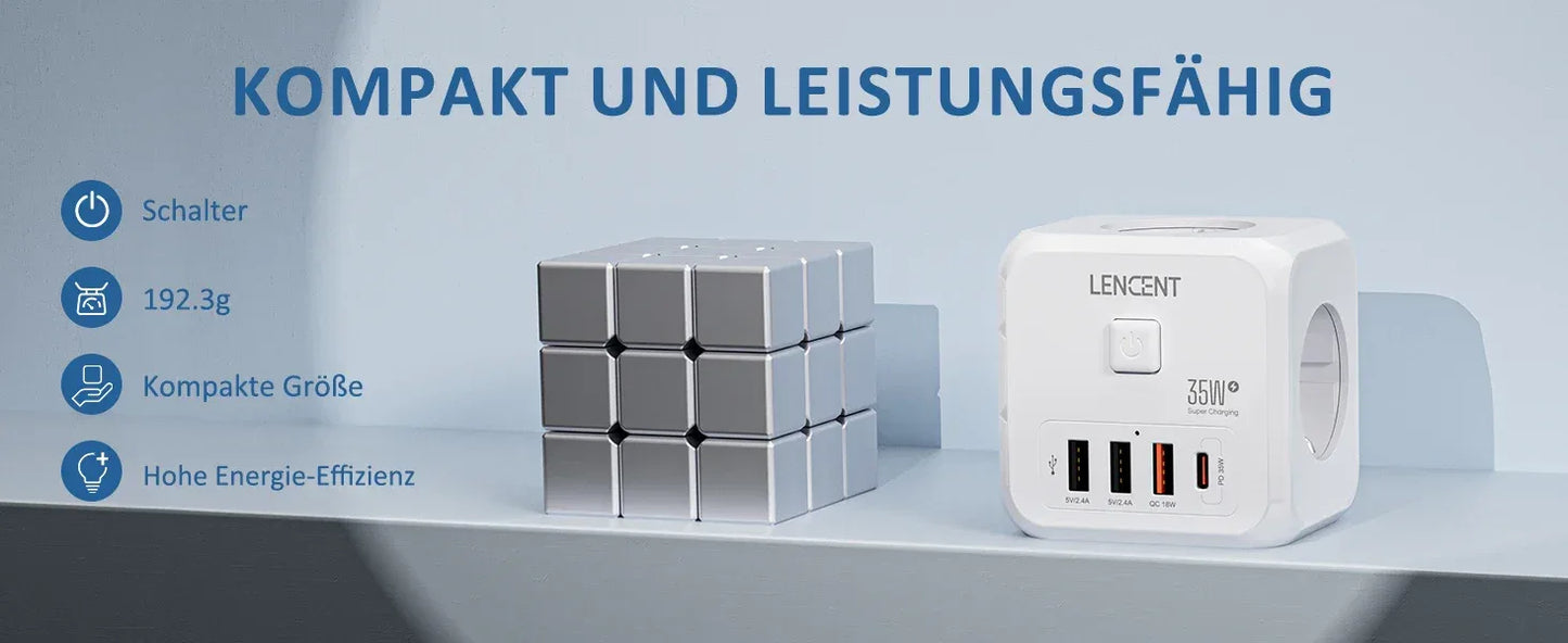 LENCENT USB Sockets dice Without Cable socket EU Socket Adapter Multiple socket EU Outlet Extender