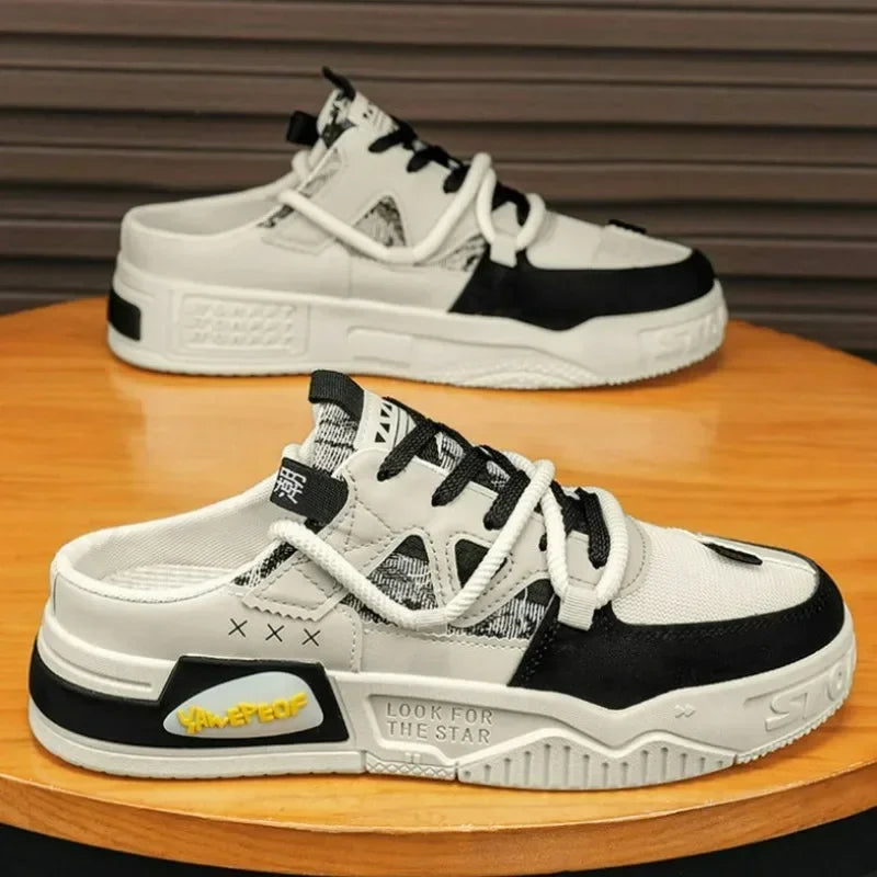 Slipper Mens Shoes Summer Thick Sole Breathable Comfortable Half Slippers Outdoor Youth Skateboard Shoes Casual Sneakers for Men