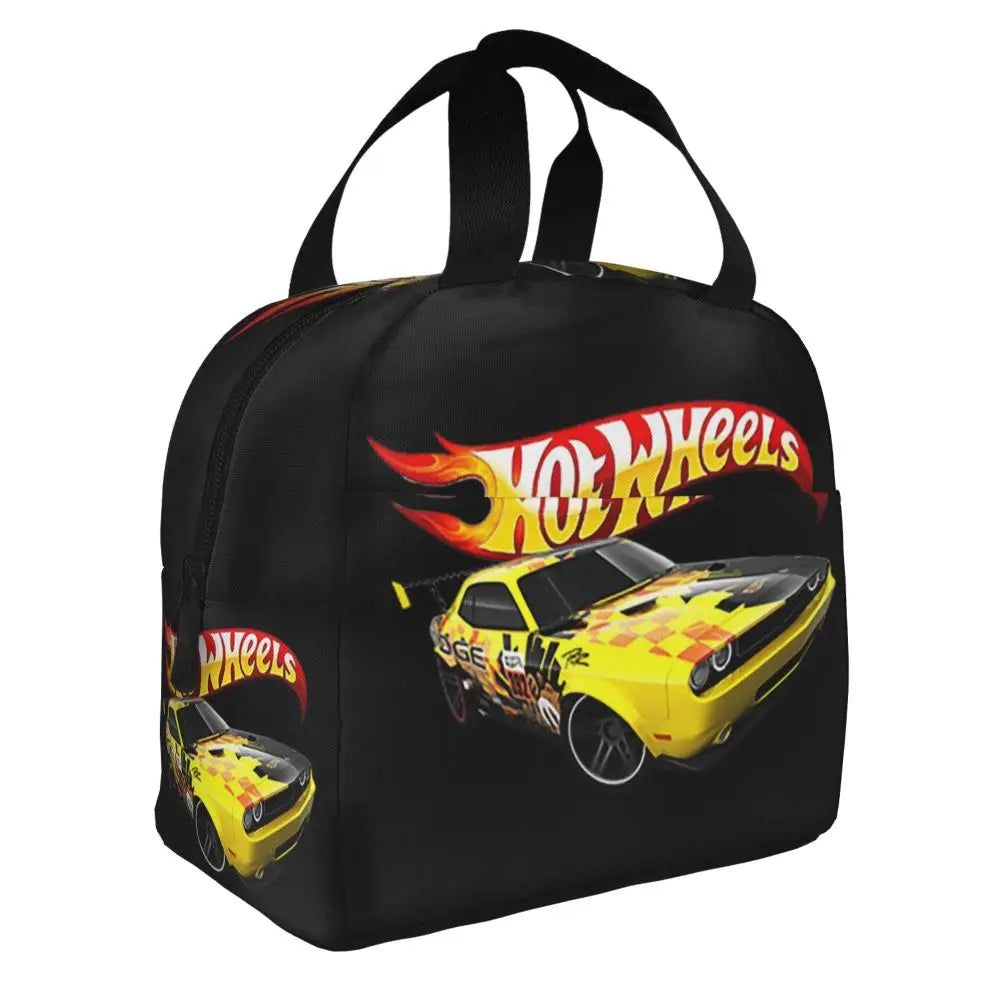 Custom Hot Wheels For Fans Thermal Insulated Lunch Bag Cartoon Sport Car Portable Lunch Container Travel Multifunction Food Box