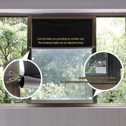 Blackout Curtain Self-adhesive Cooling Window Shades With Silver Coate For Living Room Bedroom Home Window Film Cloth