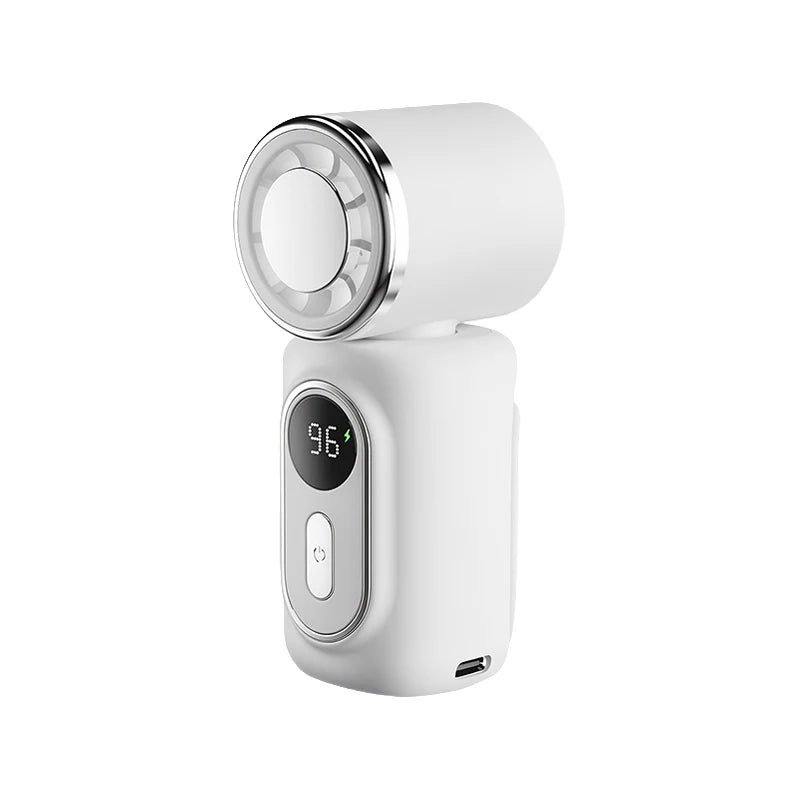 Mini Ice Compress Fan High Speed Cooling Ice Pack Fan 3000mAh 5 Speeds 180°Adjustable LED Display USB Rechargeable Portable Fans