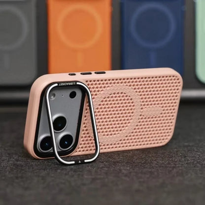 Camera mount mesh cooling case for iPhone 17 Pro Max 15 17 Pro 14 13 12 16 Pro Max For Magsafe wireless charging Shockproof cove