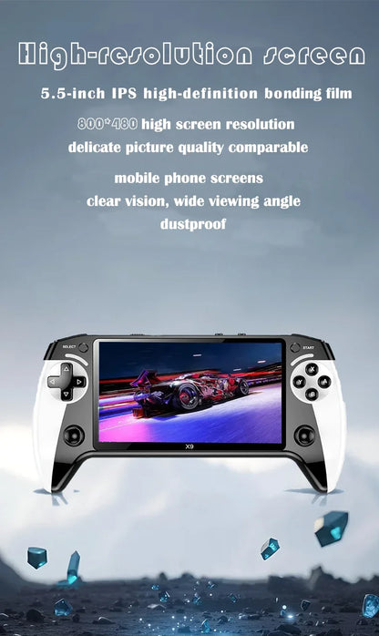 X9 portable game console, 5.5-inch screen, 1500mAh, retro video game player, Type C charging, electronic game player, large Arca
