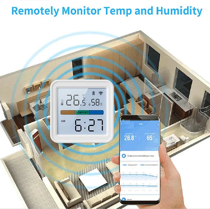 Tuya New WiFi Temperature Humidity Sensor Smart Life Backlight Hygrometer Thermometer Sensor Support Alexa Google Home Assistant