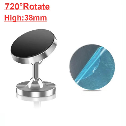 Creative Dual Axis Alloy magnetic car bracket 720 ° rotation Double ball magnetic phone holder for Any model phone