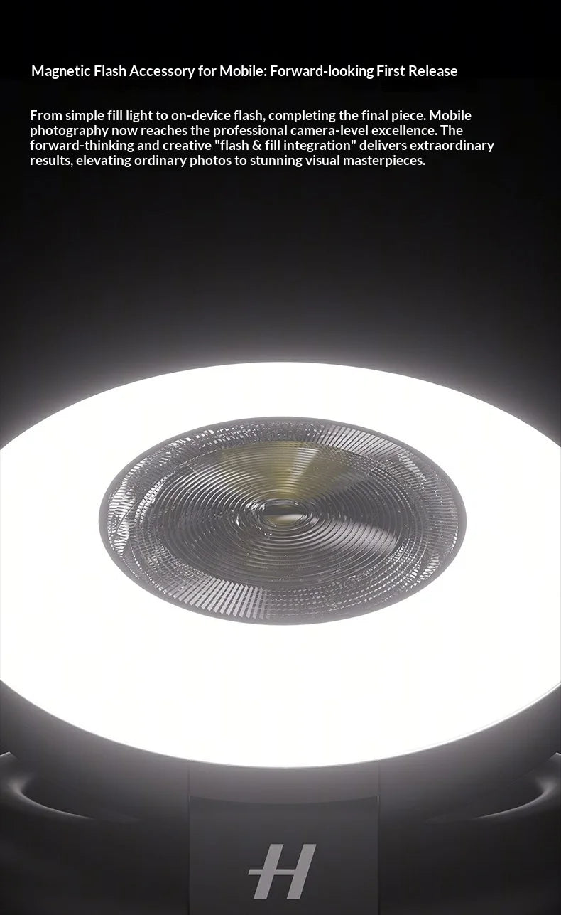 For Oppo Hasselblad Professional Magnetic Flash Light Super Brightening Unique One Click Exposure Continuous Flashing CCD Style