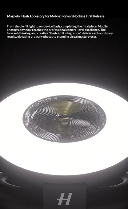 For Oppo Hasselblad Professional Magnetic Flash Light Super Brightening Unique One Click Exposure Continuous Flashing CCD Style